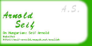 arnold seif business card